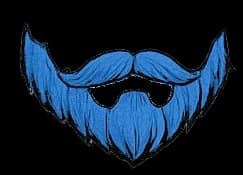 Barba mostacho azul electrico