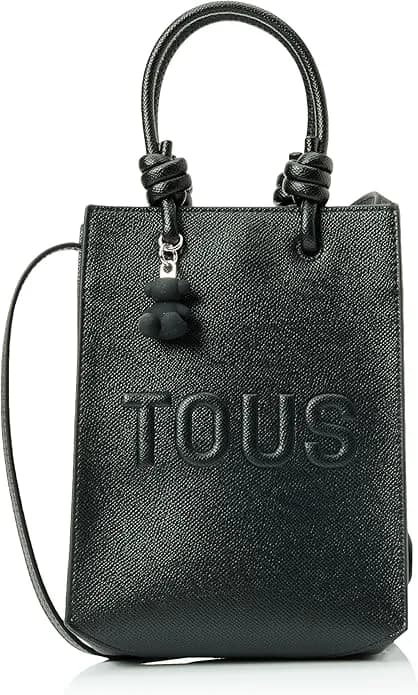 TOUS Mini Bolso Pop Negro, Para Mujer, Medidas 20,5 x 16 x 6 cm, Colección Tous La Rue New