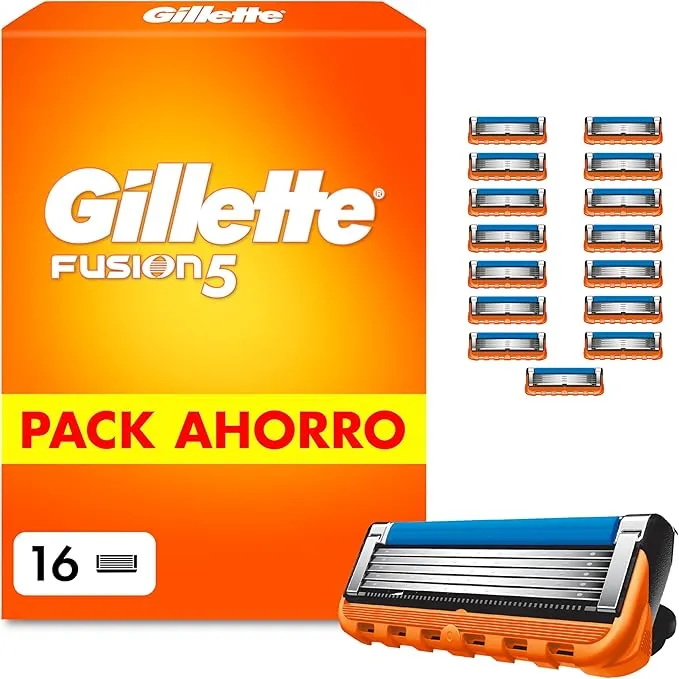 Gillette Fusion5 Cuchillas de Afeitar Hombre, Pack de 16