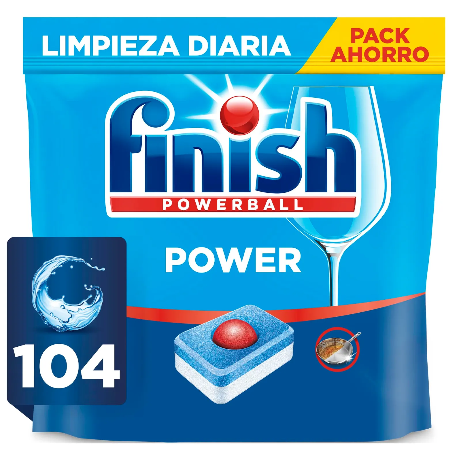 Finish Powerball Power All in 1: 104 pastillas para lavavajillas