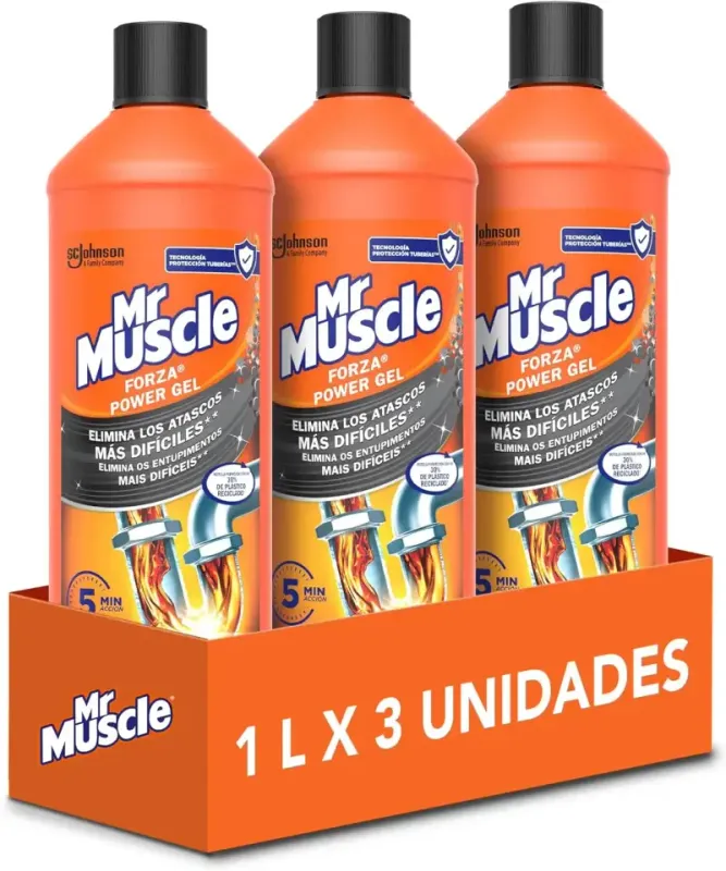Pack 3x 1L Desatascador Mr Muscle
