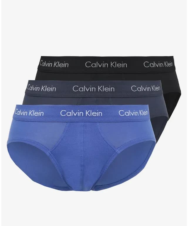 Calvin Klein Pack 3 Calzoncillos Hip Brief de Algodón – Tallas XS a XL