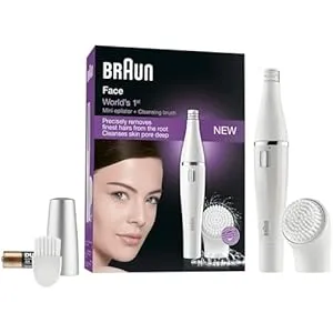 Depiladora Facial Braun FaceSpa 810 con Pilas Adicionales