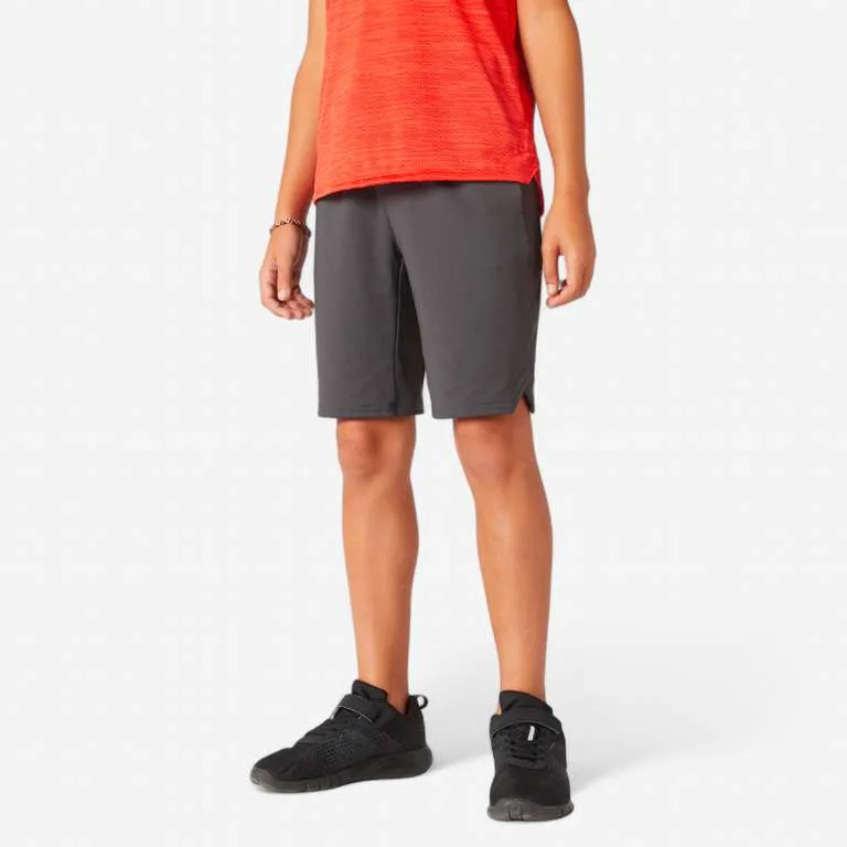 Domyos 500: Pantalón Corto Deportivo Transpirable para Niños (Gris)