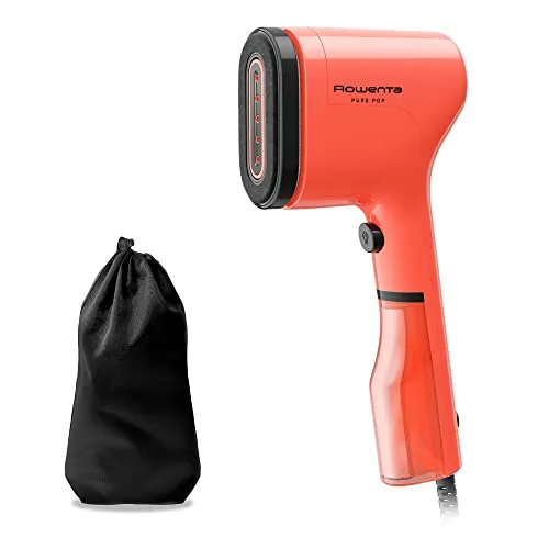 Rowenta Pure Pop DR2022 - Cepillo de vapor portátil 1300W, 20g/min, plancha, purifica y elimina pelusas, coral