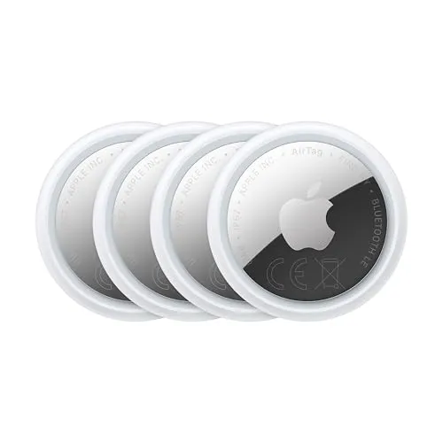 Apple AirTag (2.ª Gen) - Pack de 4 localizadores con sonido y 1.5x más alcance en búsqueda de precisión