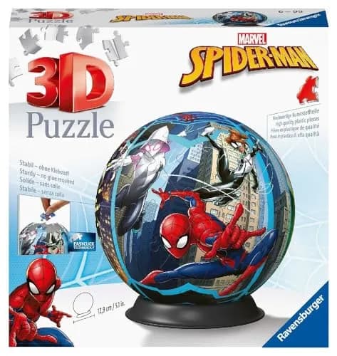 Puzzle 3D Ravensburger Marvel Spiderman Bola, 73 Piezas, para Niños 6+ Años