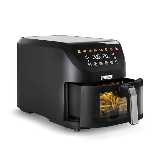 Princess SlimFry Airfryer 8L 2000W con 8 Programas y Pantalla Digital