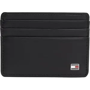 Tommy Hilfiger ETON: Tarjetero de Piel Negro con 6 Ranuras para Tarjetas