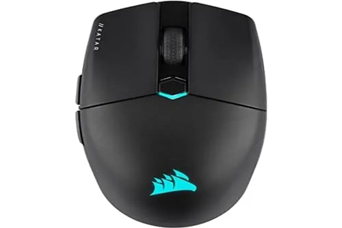 Corsair KATAR ELITE WIRELESS Ratón Gaming FPS Ultraligero, 26000 DPI, 110h Batería, Negro
