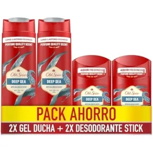 Old Spice Deep Sea Set: 2 Desodorantes (50ml) + 2 Geles Ducha (400ml)