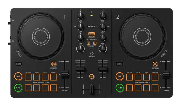 AlphaTheta Pioneer DJ DDJ-FLX2: Controlador DJ Portatil 2 Canales USB
