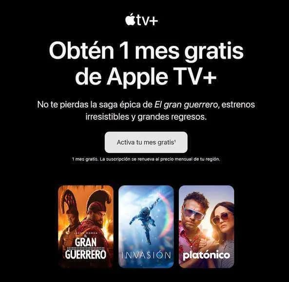 Apple TV+: 1 Mes de Suscripción Gratis