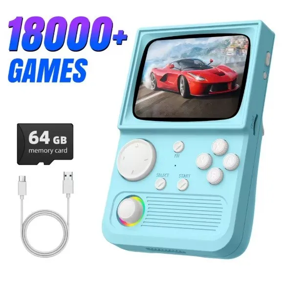 Consola portátil R36T con pantalla IPS de 3,5" y tarjeta de 64 GB incluida