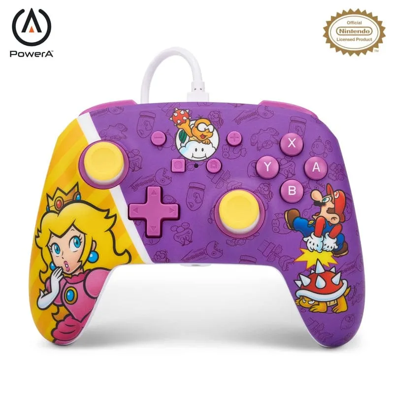 Mando con cable PowerA para Nintendo Switch Princess Peach Battle