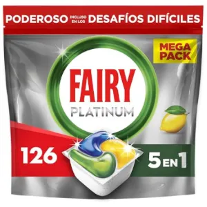 Fairy Platinum Limón Cápsulas Lavavajillas, Pack 126 Unidades