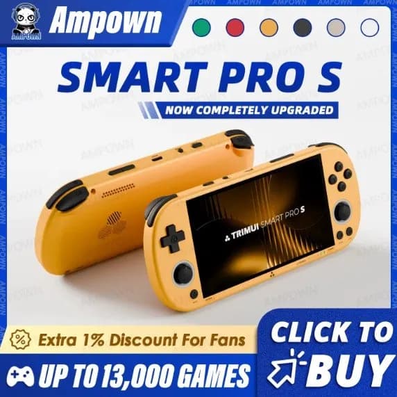 Consola portátil TRIMUI SMART PRO S, pantalla 4,96" IPS, procesador Allwinner A523