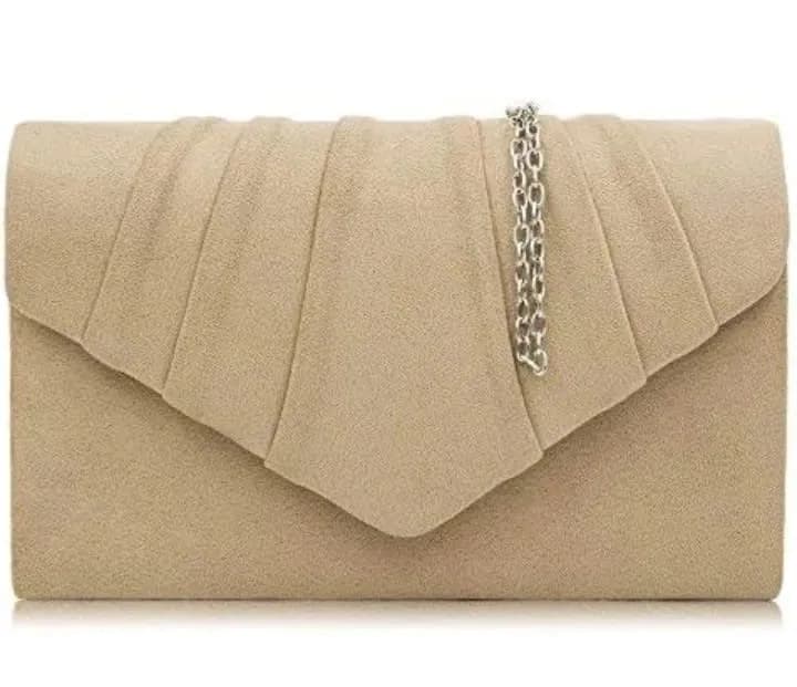 Bolso de fiesta imitación ante plisado para mujer
