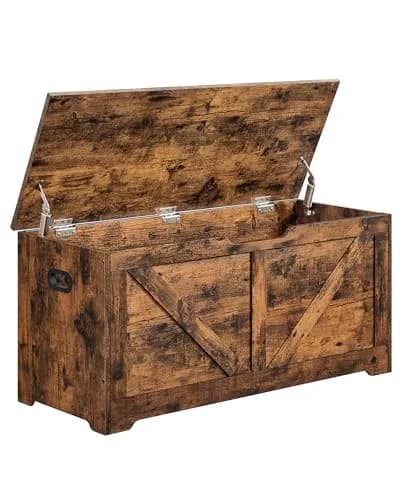 Arcón de almacenamiento VASAGLE LSB060T01, 100x40x46 cm, banco zapatero marrón rústico