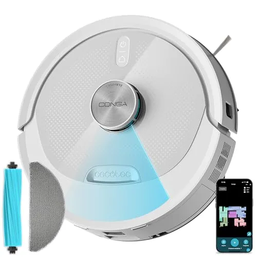 Robot Aspirador y Friegasuelos Cecotec Conga M90 Pearl: IA, Navegación Láser, 25000Pa