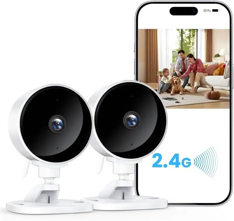 Pack 2 Cámaras Vigilancia WiFi Interior Wolfang 1080P