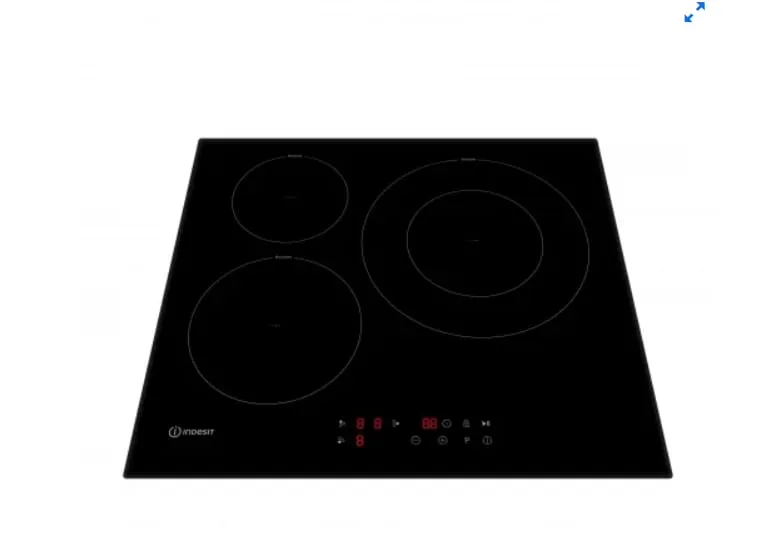 Placa de Inducción Indesit ISF13Q60: 7200W, 52cm, 3 Zonas, 9 Niveles