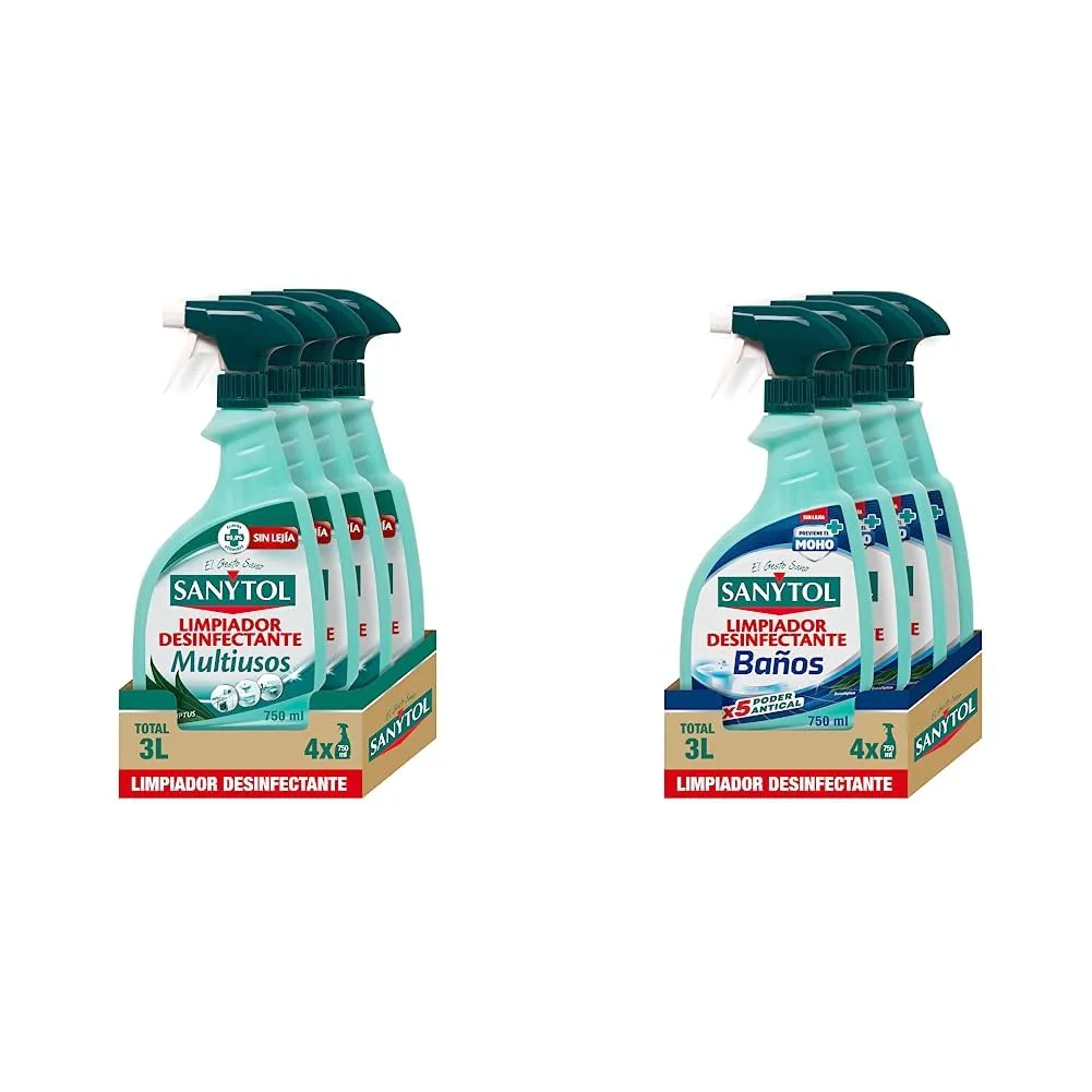 Pack 8 Botes Sanytol Desinfectante Multiusos y Baños 750ml