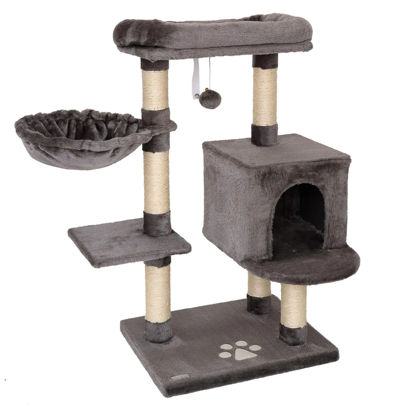 Árbol rascador para gatos Lionto, 93 cm, gris oscuro