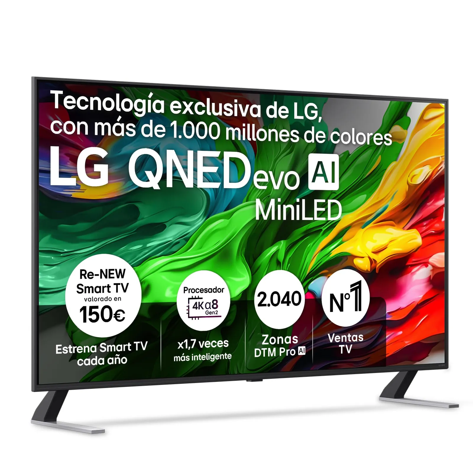 LG 55QNED85A6C - TV 55", 4K QNED EVO, Smart TV, WebOS 25, Procesador Potente, MiniLED AI, Dolby Vision