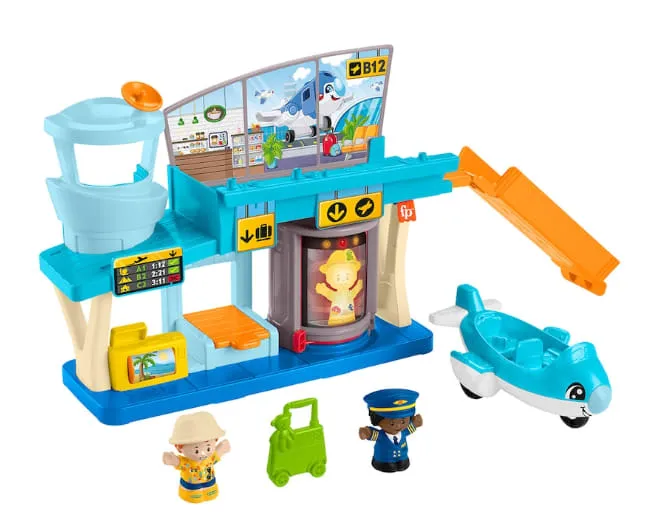 Fisher-Price Little People Aeropuerto: Set de juego infantil con avión y accesorios