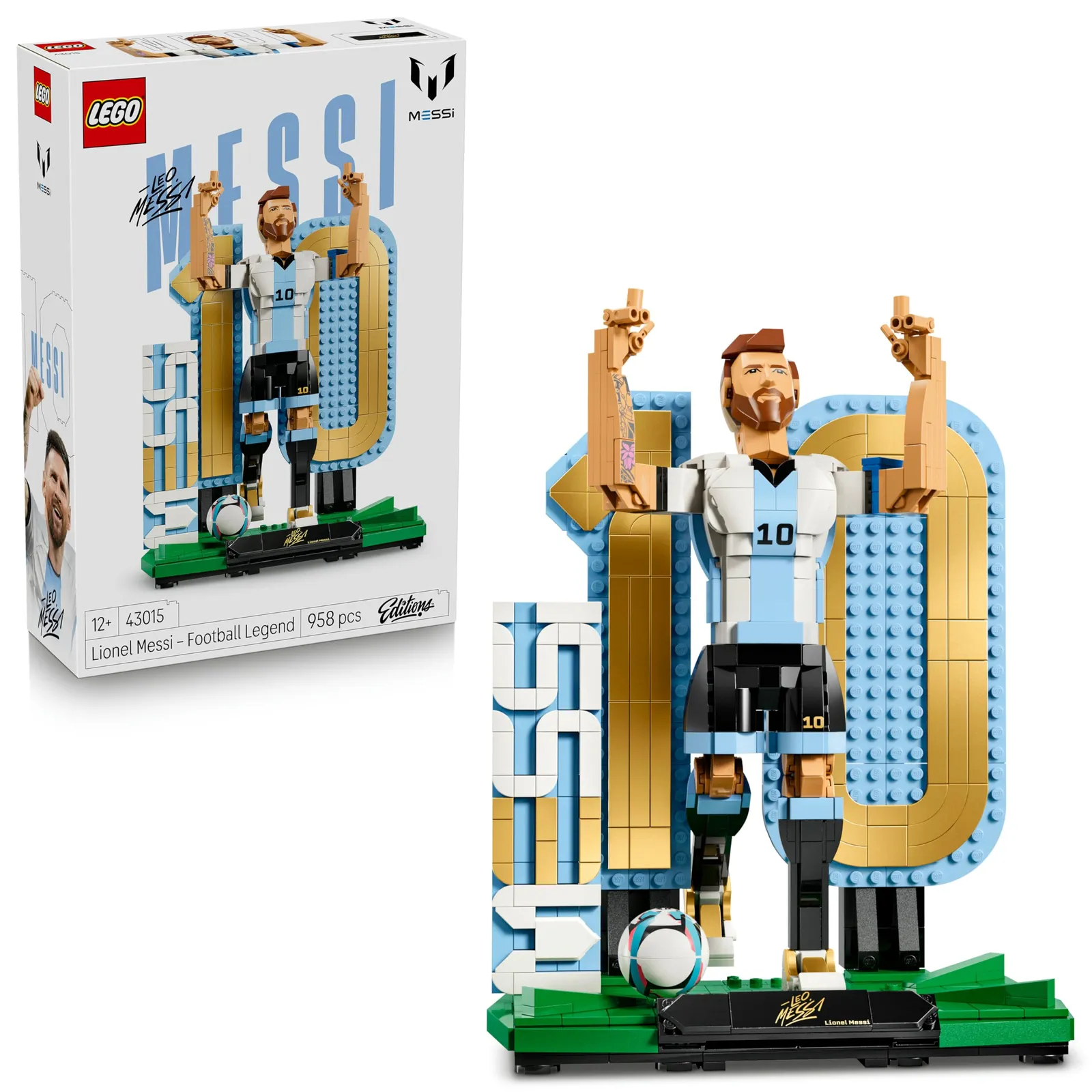 LEGO 43015 Lionel Messi Football Legend Figure - 3D Model Kit for ages 12+