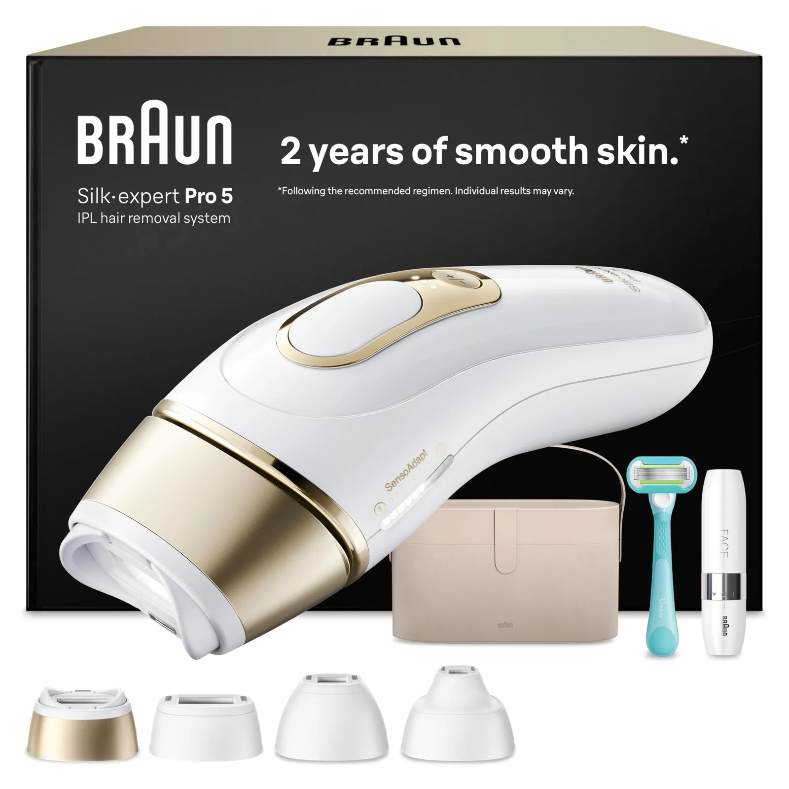 Braun Silk·expert Pro 5 PL5442: Depiladora Luz Pulsada IPL para Cuerpo y Cara