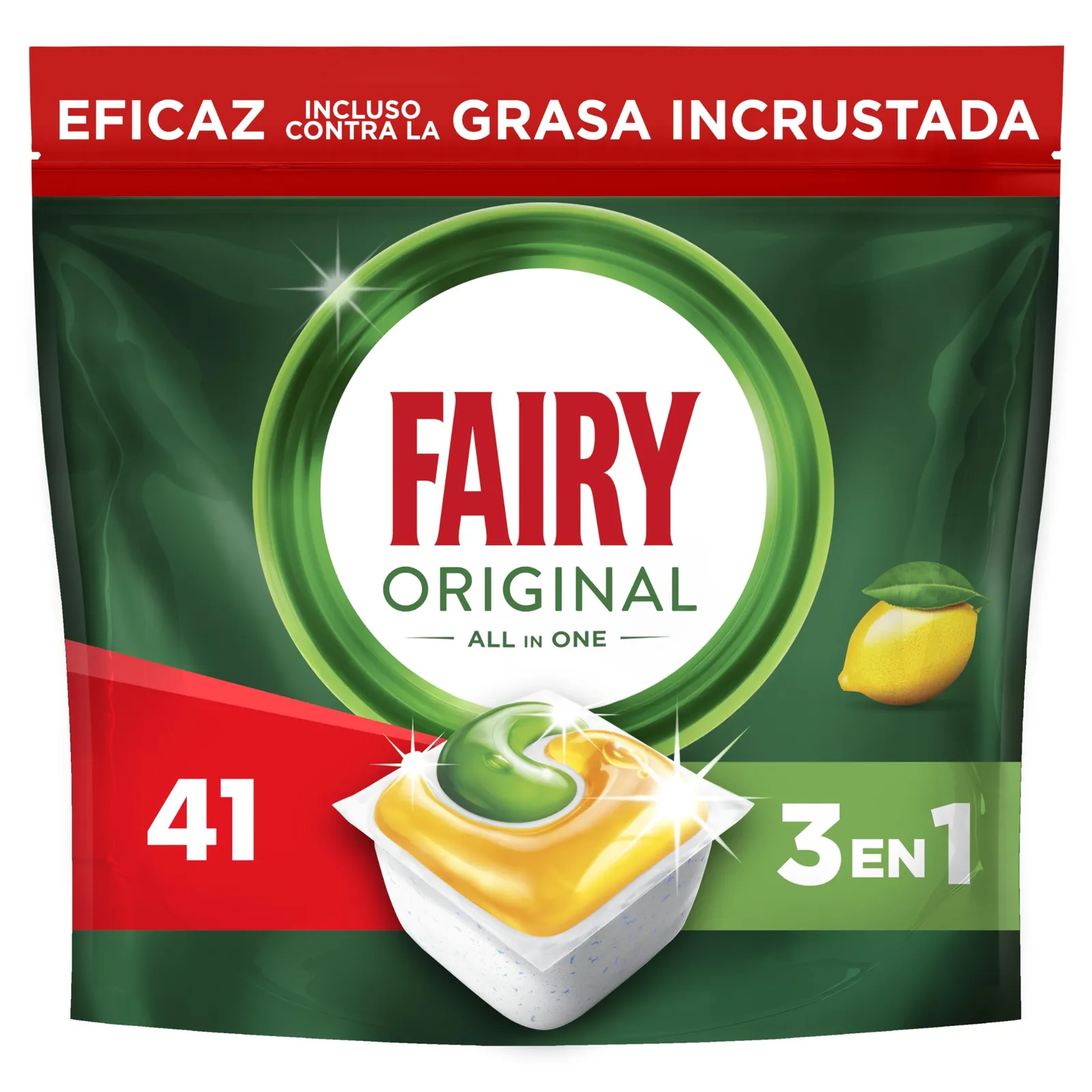 Fairy Original Cápsulas Lavavajillas Limón, Pack de 41