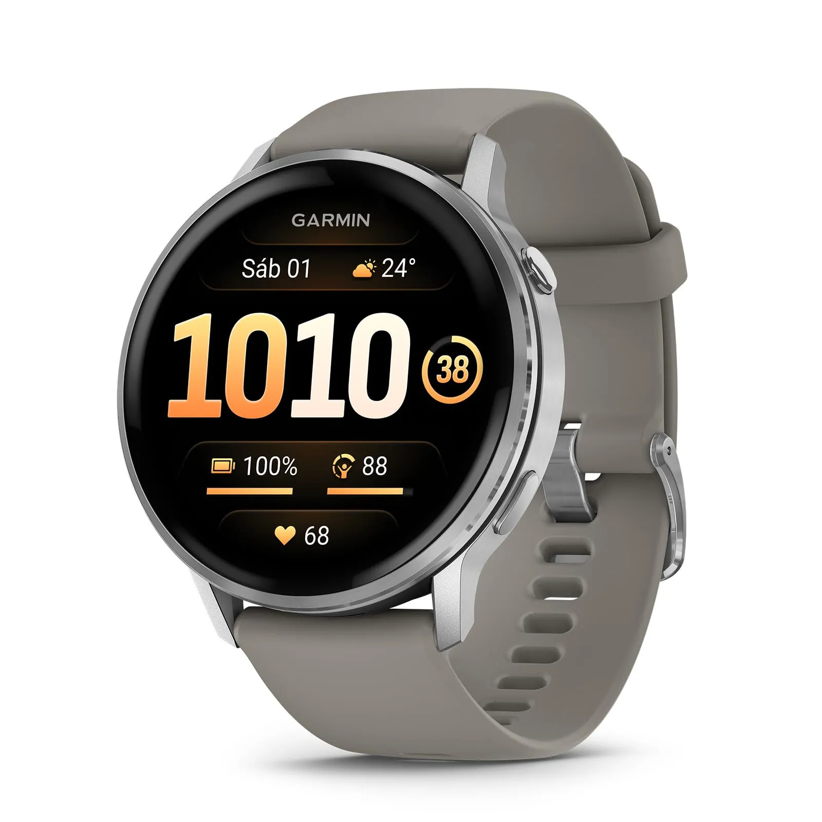 Garmin Venu 4 Smartwatch GPS 45mm AMOLED Acero Inoxidable Gris