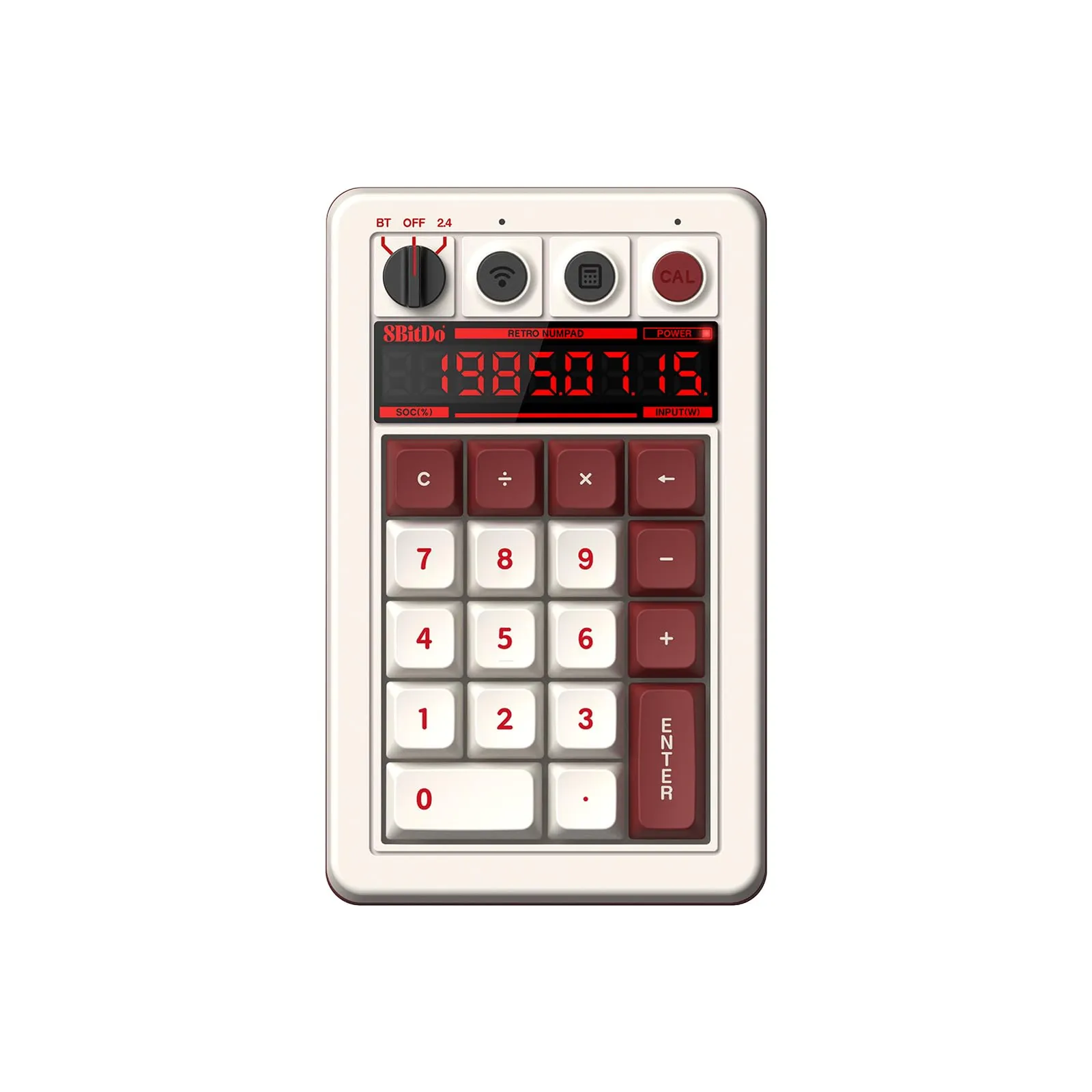 8BitDo Retro 18 Mechanical Numpad: Bluetooth/2.4G/Wired, Modo Calculadora (Fami Edition)