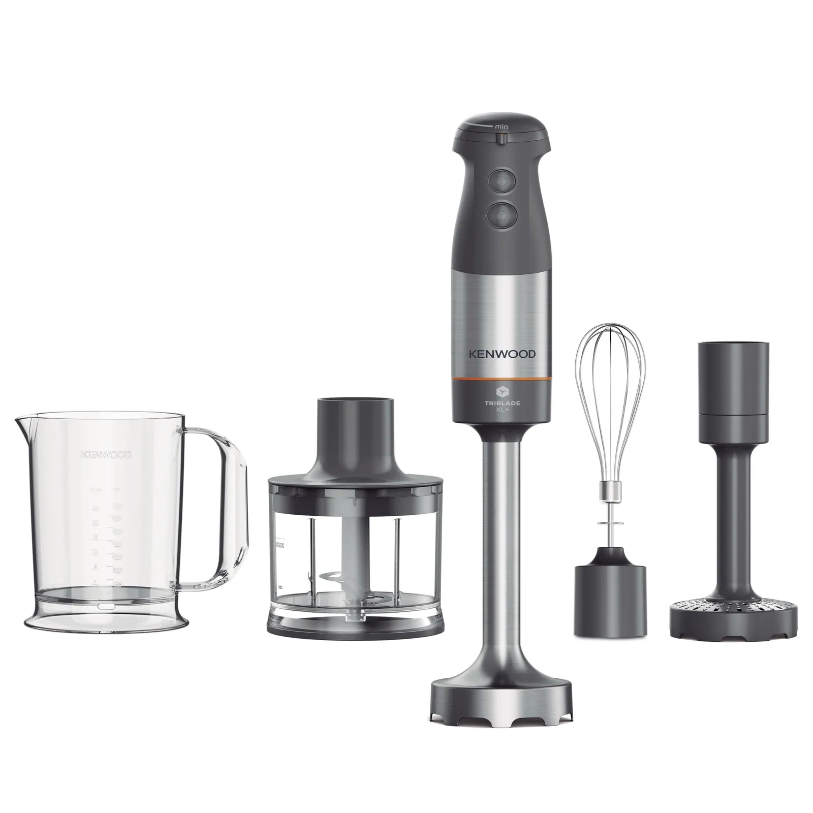 Minipimer Kenwood Triblade XL+ HBM60.307GY: 1000W, Gris, Accesorios Incluidos