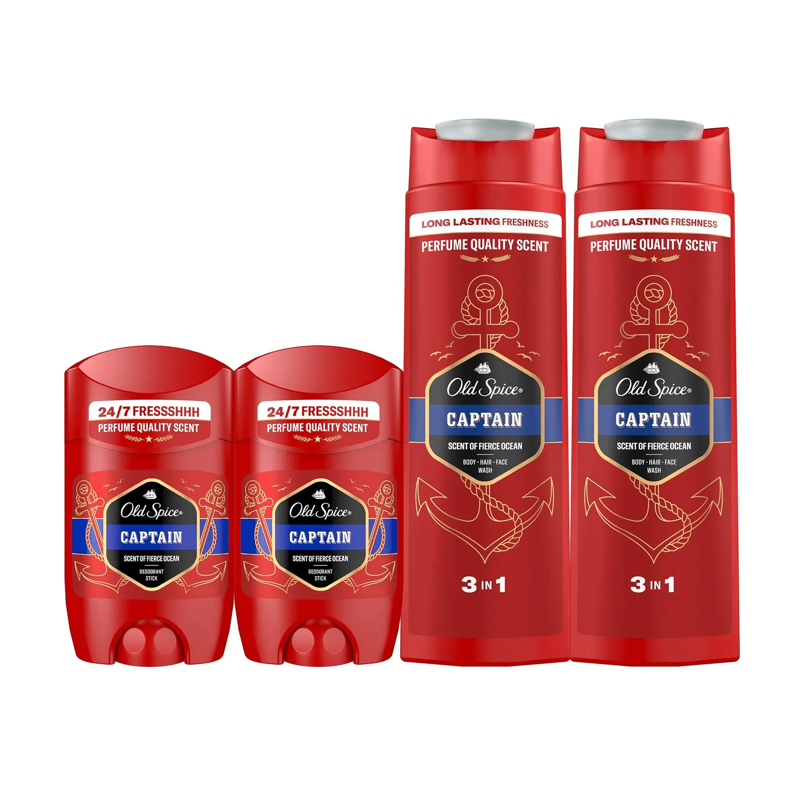 Pack Ahorro Old Spice Captain: 2 Geles + 2 Desodorantes