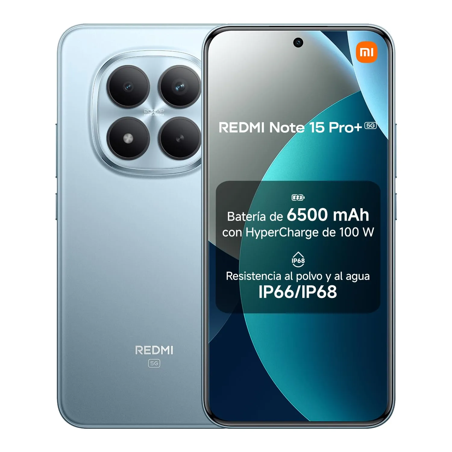 XIAOMI REDMI Note 15 Pro+ 5G: Smartphone 8+256GB, Pantalla 6.83" 1.5K AMOLED, Snapdragon 7s Gen 4, 200MP, 100W Hypercharge, Azul G