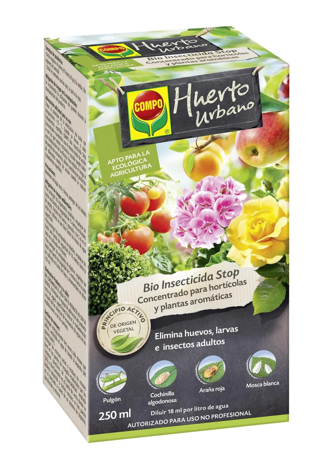 COMPO Bio Insecticida Stop Concentrado 250ml para Hortícolas y Aromáticas, Apto Agricultura Ecológica
