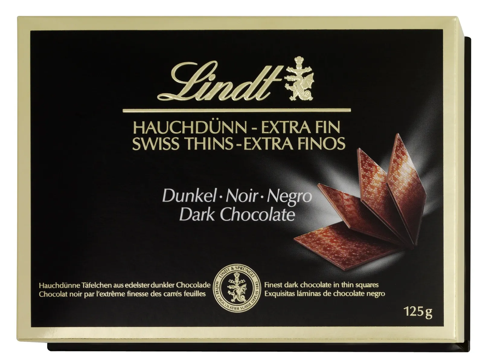 Lindt Swiss Thins Chocolate Negro Intenso 125g