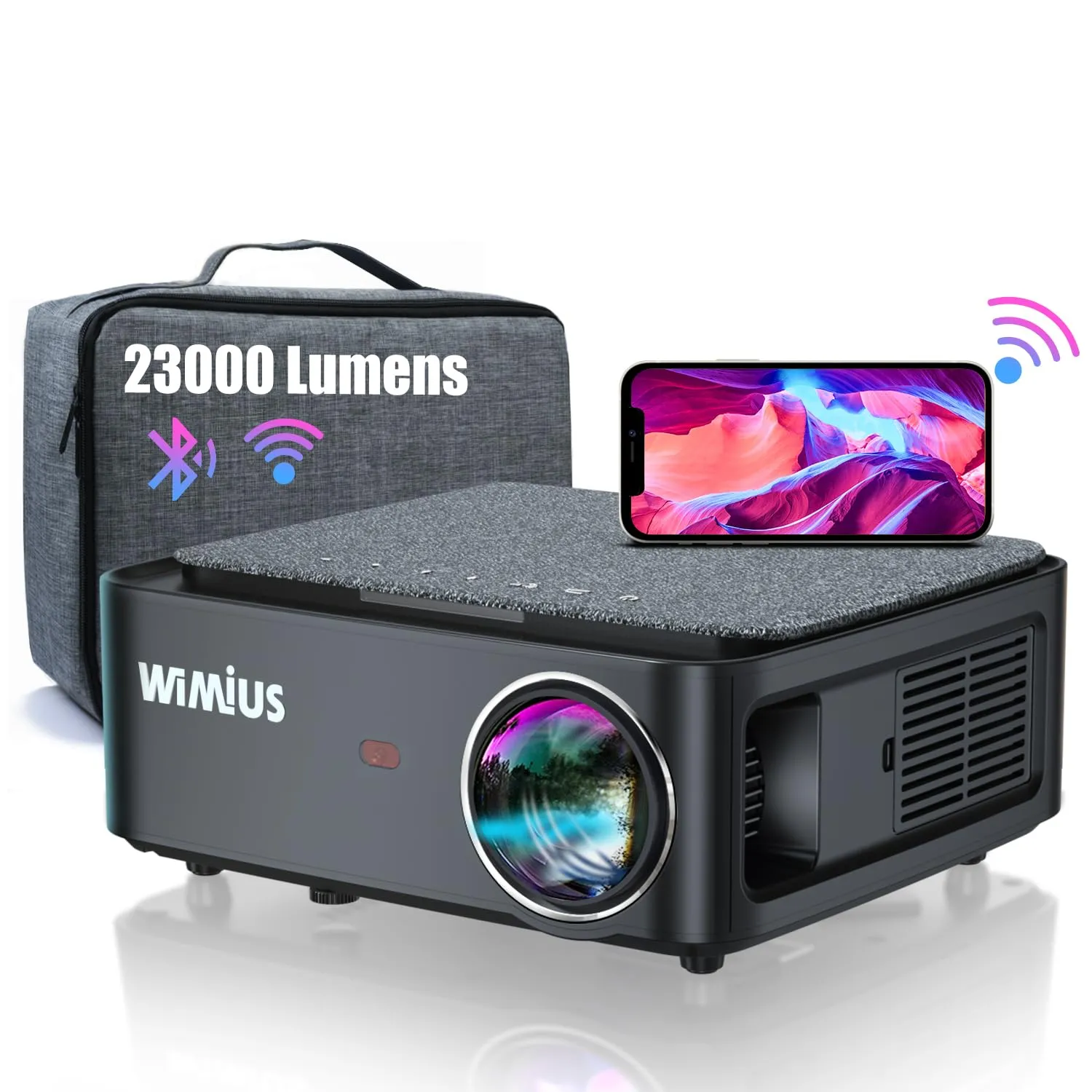 Proyector WiFi Bluetooth Full HD 1080P Nativo Zoom 50% Ajuste Digital 4P/4D hasta 300”