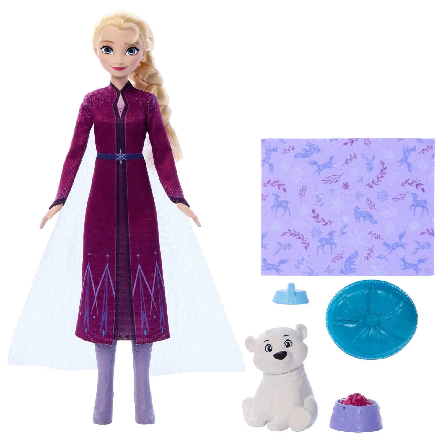 Muñeca Mattel Disney Frozen Elsa con Oso y 4 Accesorios