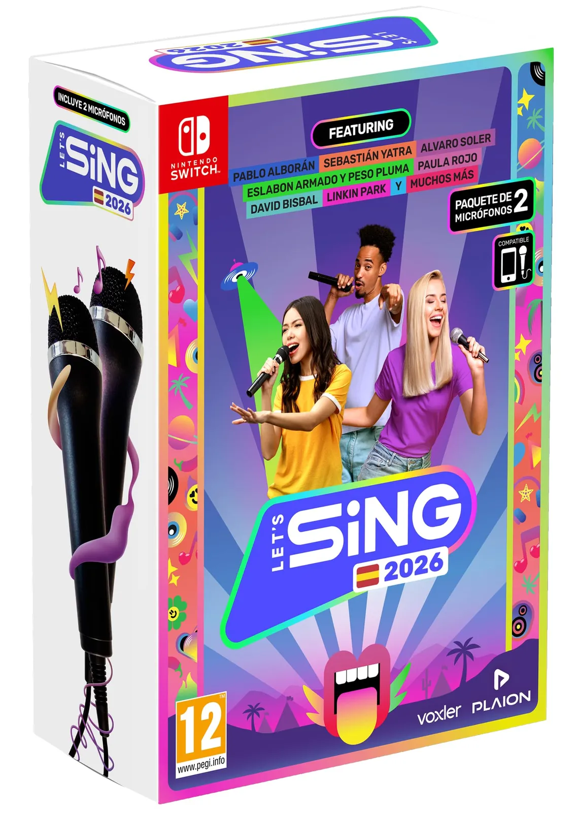 Nintendo Switch: Pack Let's Sing 2026 + 2 Micrófonos