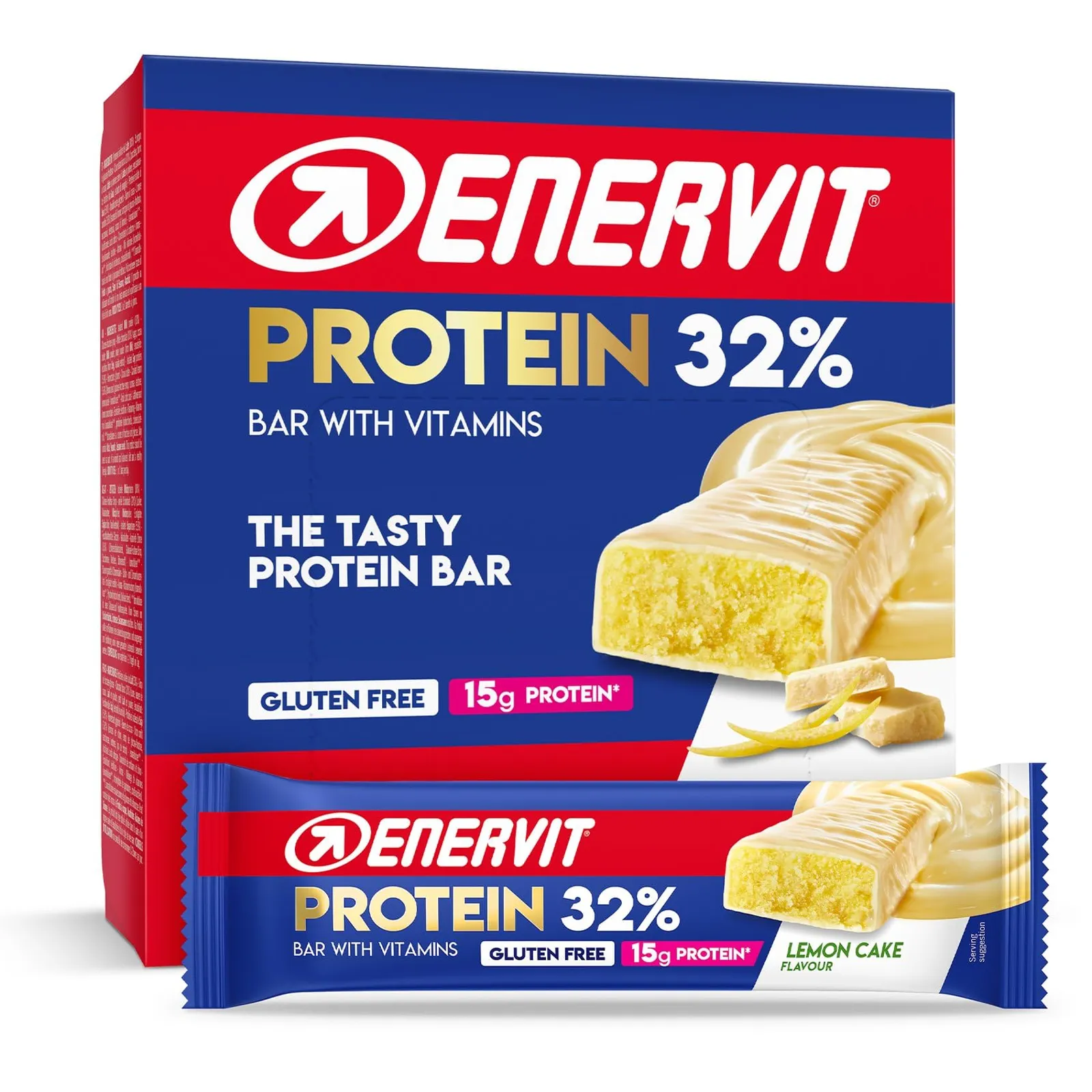 Enervit Barrita Proteica 32% Lemon Cake - 12 x 45g