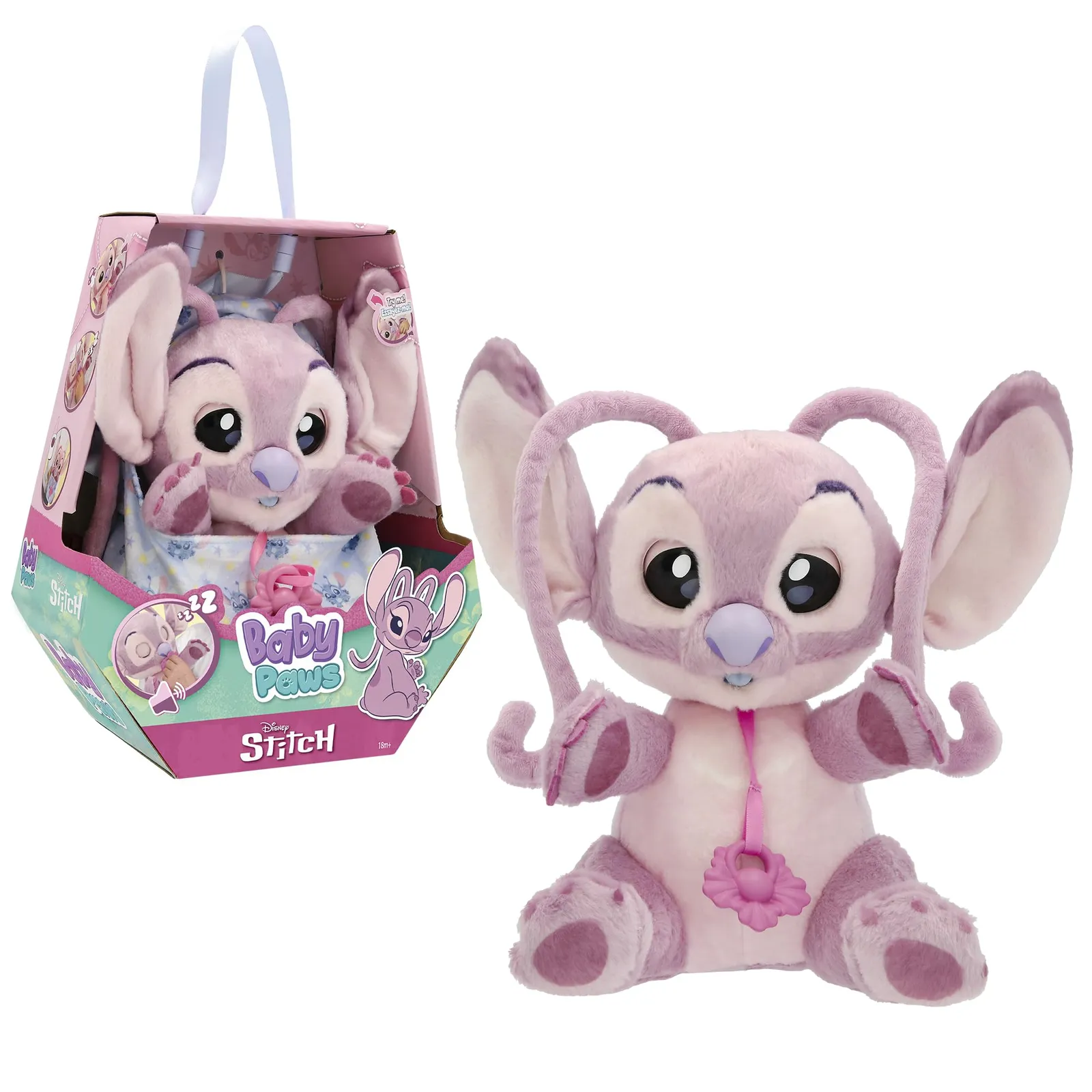 Peluche Interactivo Baby Paws Disney Angel con Sonidos y Movimiento de Ojos