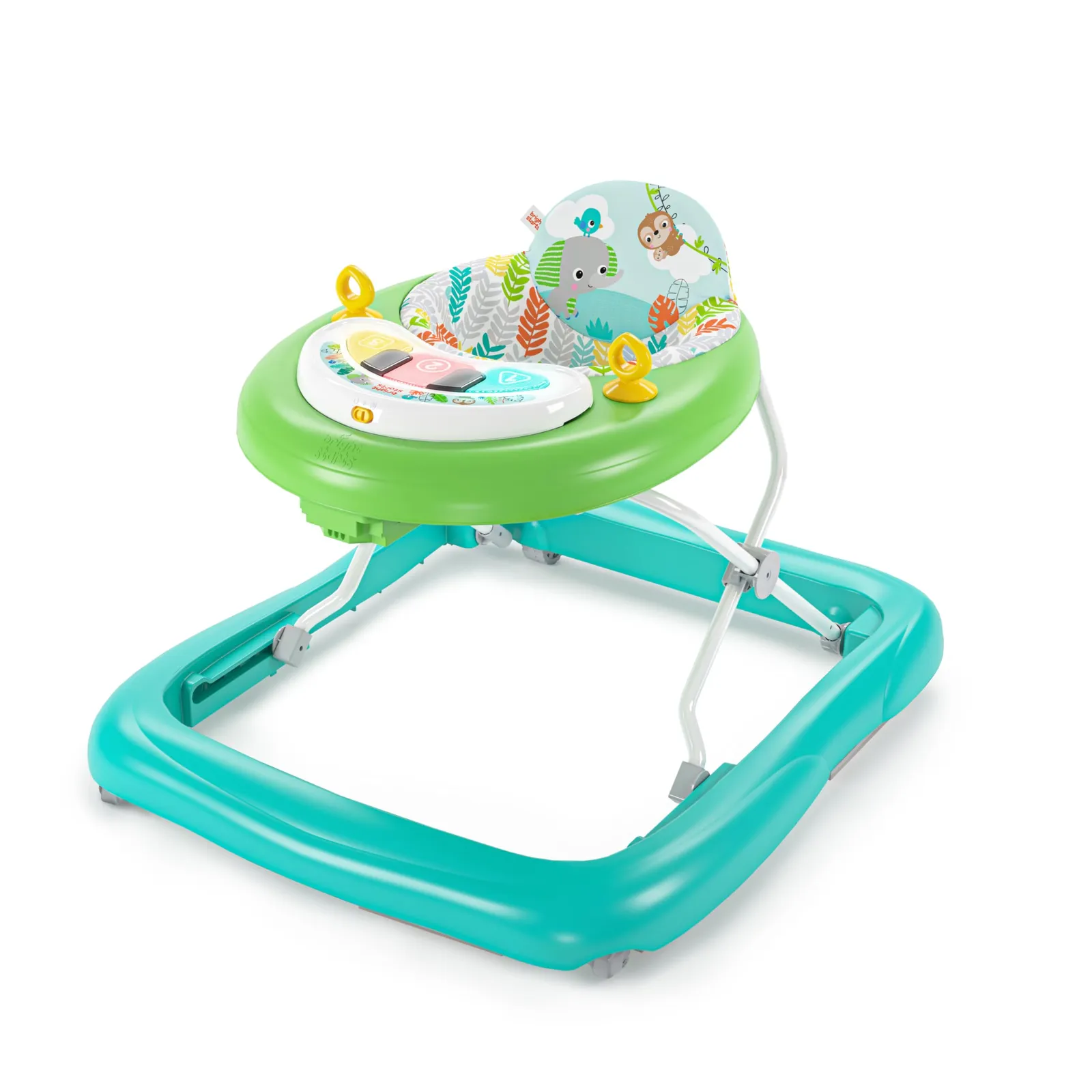 Andador 2 en 1 Bright Starts Tiny Trek Jungle Vines, ajustable y plegable