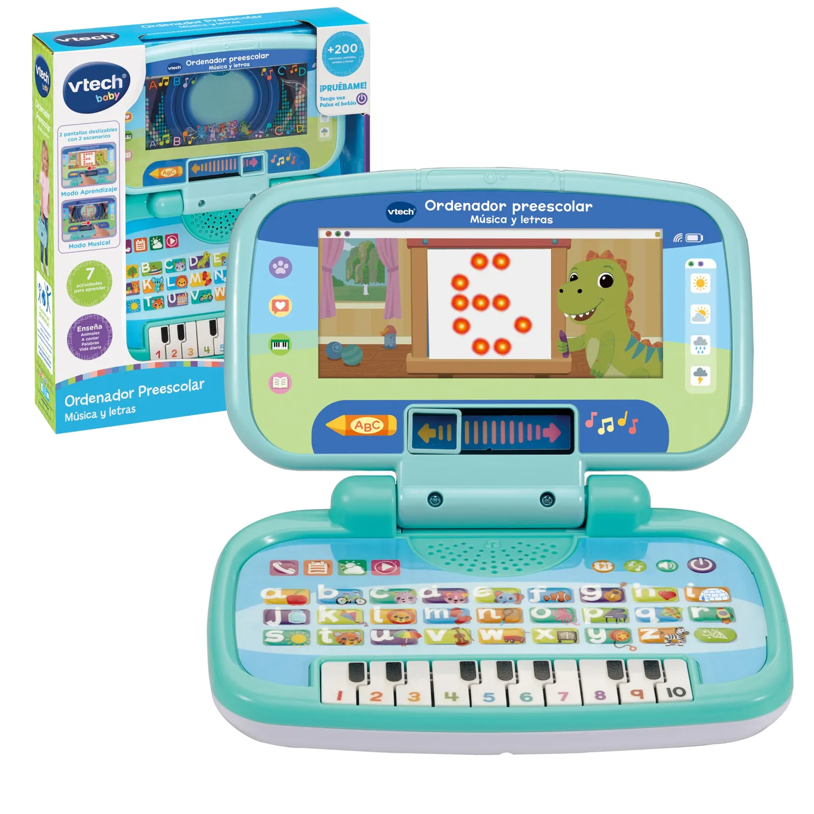 VTech-Baby Ordenador Preescolar Música y Letras ESP - Aprendizaje Infantil