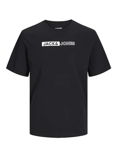 JACK & JONES Camiseta Jjecorp Play SS O-n Noos Pls Hombre Negro/Estampado Talla 5XL