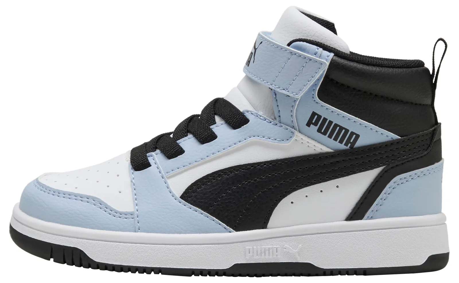 Puma Rebound V6 Mid AC+ PS Zapatillas Niño Blanco/Azul/Negro Talla 28.5 EU