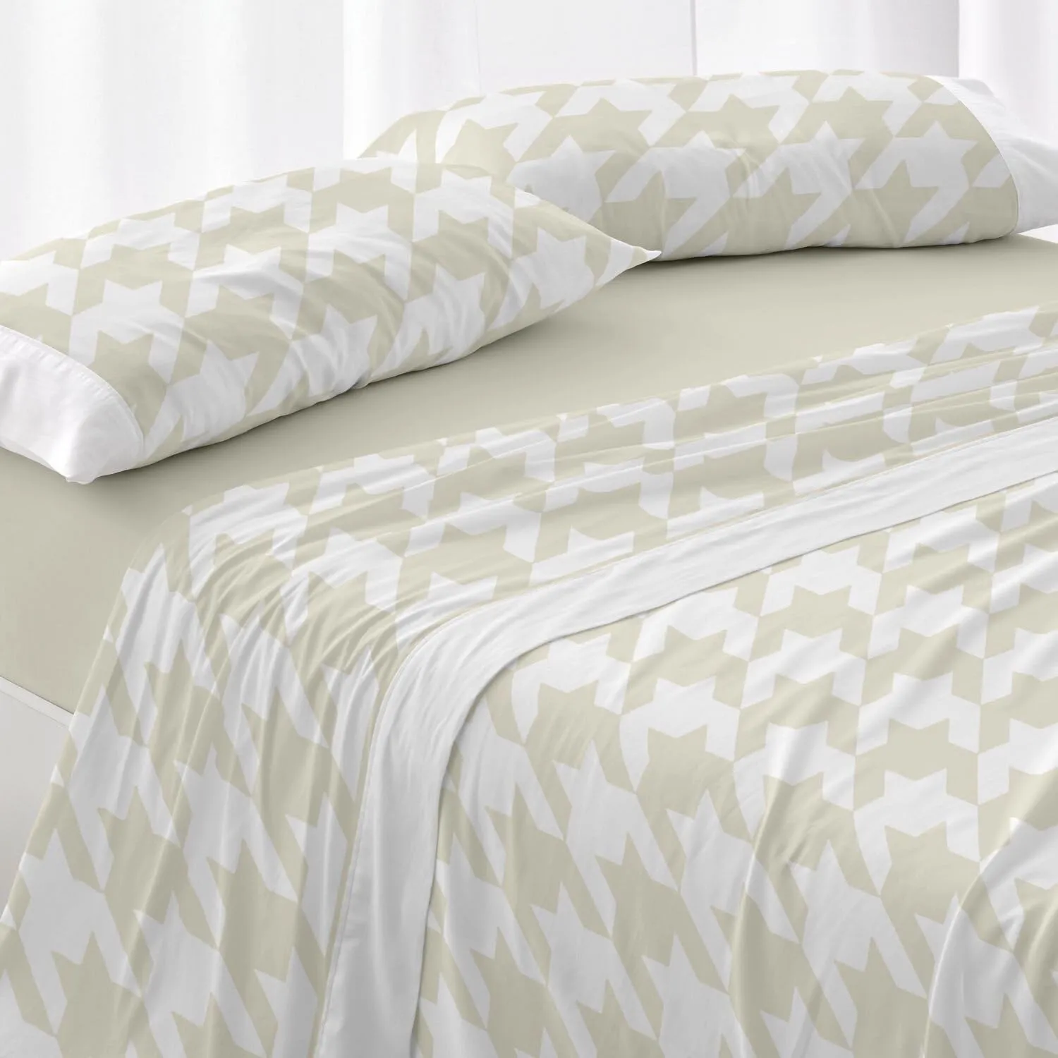 Juego Sábanas Algodón Burrito Blanco Diseño 631 Trigo Cama 90cm